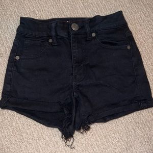 american eagle black jean shorts